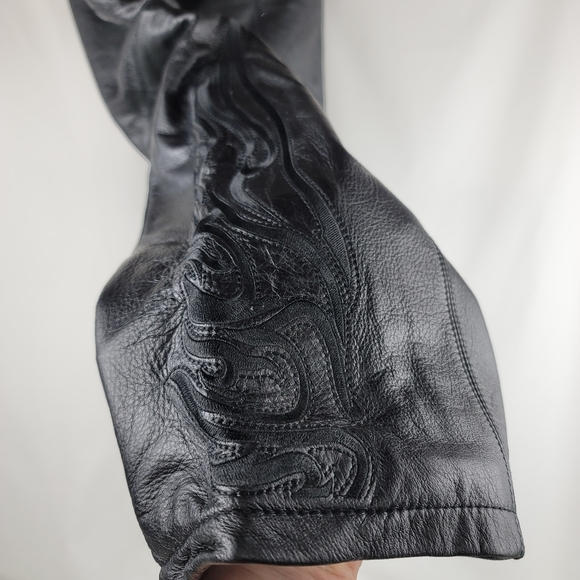 Harley Davidson Women's Black Leather Riding Pants - Picture 4 of 16